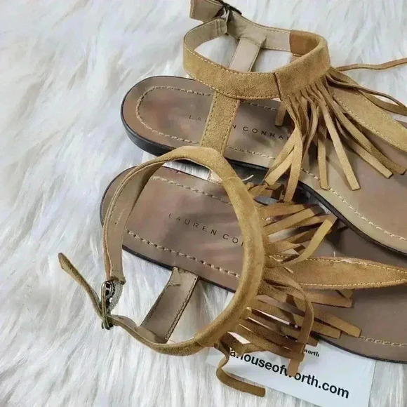 LC Lauren Conrad Boho Fringed Tassel Sandals - 7 - Picture 7 of 8